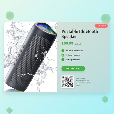 Product card for Portable Bluetooth Speaker